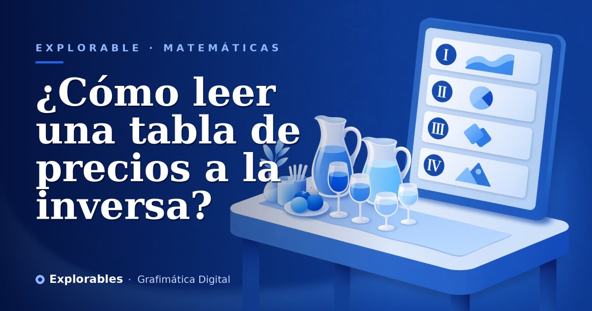 ¿Cómo leer una tabla de precios a la inversa?